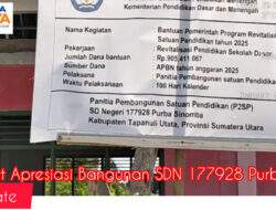 Bangunan Revitalisasi di SDN 177928 Purba Sinomba di Apresiasi Masyarakat.